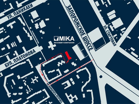 Местонахождение офиса на карте города Днепропетровска‎